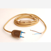 Cord set with inline switch and plug, golden