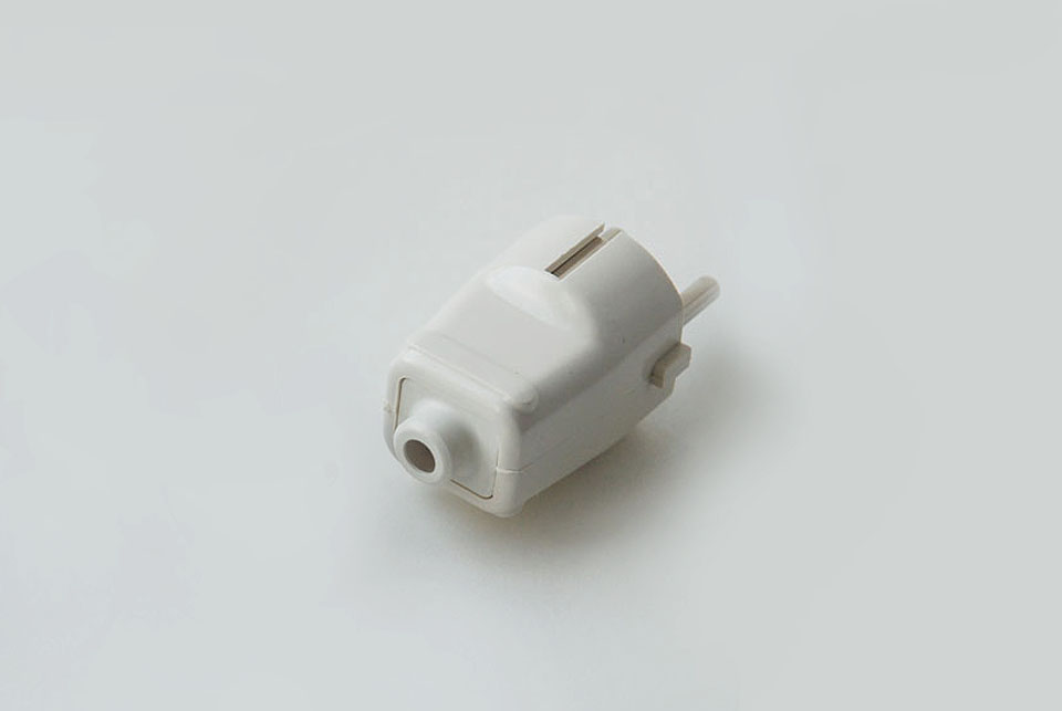 Plug earthed (Euro), white
