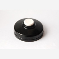 Bakelite doorbell, black with white pusher
