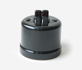 one way switch IDA, porcelain, black, 2 lever one way switch IDA, porcelain, black, 2 lever