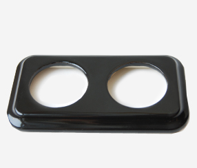 Dvigubas porcelianinis rėmelis IDA, juodas Dvigubas porcelianinis rėmelis IDA, juodas