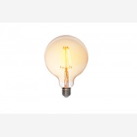 Amber cover  LED filamentglobe  lightbulb 125mm, 380lm