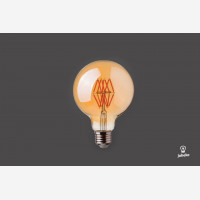 Amber cover  LED filamentglobe  lightbulb 95mm, 600lm