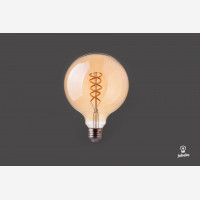 Amber cover curved-LED filament lightbulb 125mm, 300lm