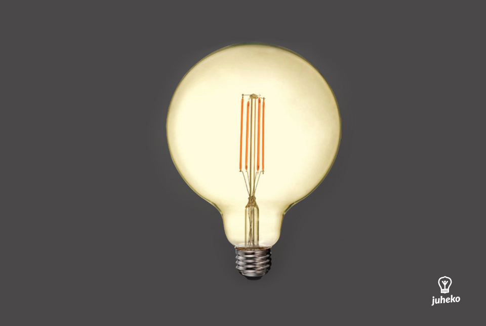 Amber cover  LED filamentglobe  lightbulb 125mm, 1250lm