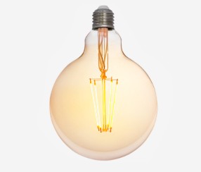 Amber cover  LED filamentglobe  lightbulb 125mm, 380lm