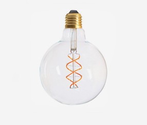 Curved LED filament globe lightbulb 95mm, 300lm