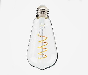 Curved LED filament lightbulb, 300lm