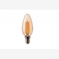 LED candle bulb E14, amber, 350 lm