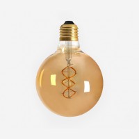 Amber cover curved LED filamentglobe  lightbulb 95mm, 300lm