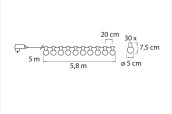 Led lampset Keira with textile cable 5,8 m