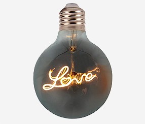 LED bulb "Love", smoke glass