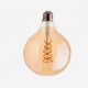 Amber cover curved LED filamentglobe  lightbulb 125mm, 300lm