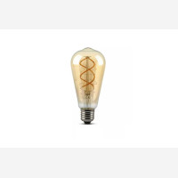 Amber cover curved LED filament lightbulb, 300lm