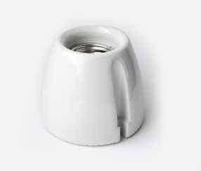 Porcelain bulb holder for wall E27, white