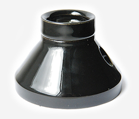 Porcelain bulb holder E27 for ceiling or wall, black