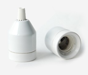 Porcelain lampholder Klack, E27, unearthed, white