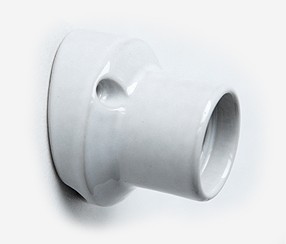 Porcelain bulb holder for wall E27, white