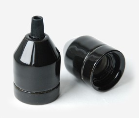 Porcelain bulb holder Klack, black