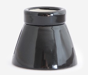 Big porcelain bulb holder for ceiling, E27, black
