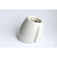Porcelain E27 lamp holder IFÖ for wall, unearthed, white