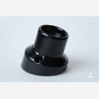 Porcelain E27 lamp holder for wall unearthed, black
