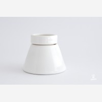 Big porcelain lamp holder E27 for wall or ceiling, unearthed, white