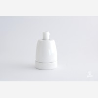 Porcelain bulb holder E27, unearthed, glossy white