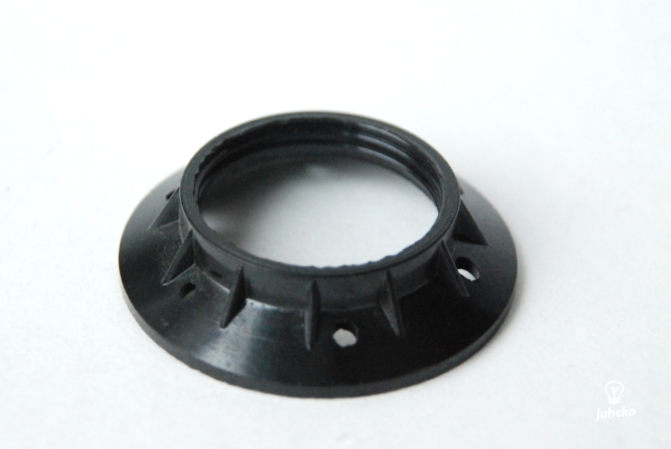 Shade ring for bakelite lampholders, E27, Black Wide