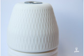 Patterned porcelain lampholder E27, unearthed, matte white - SALE