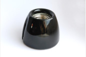 Porcelain E27 lamp holder IFÖ for ceiling or wall, unearthed, black 