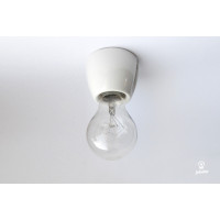 Porcelain E27 lamp holder IFÖ for ceiling or wall, unearthed, white