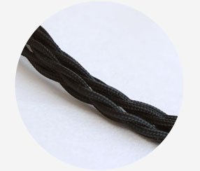 Twisted Textile Cable 3x2.5mm2 - Black