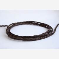 Twisted Textile Cable 3x1.5mm2 - Brown