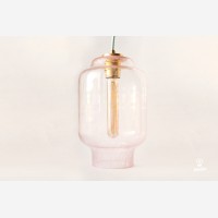Handmade glass pendant light KAJU, Pink