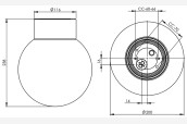 Sienas / griestu gaisma Classic Globe 200, melns