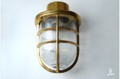 Brass Wall Lamp Marine with protective grille, IP64