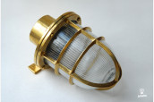 Brass Wall Lamp Marine with protective grille, IP64