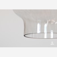 Handmade glass pendant light KAJU, smokey grey